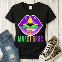 Mardi Gras Party Lips Women's T-Shirt thumb 3