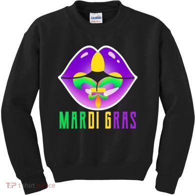 Mardi Gras Party Lips Kids Sweatshirt