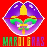 Mardi Gras Party Lips Santa Hat thumb 1