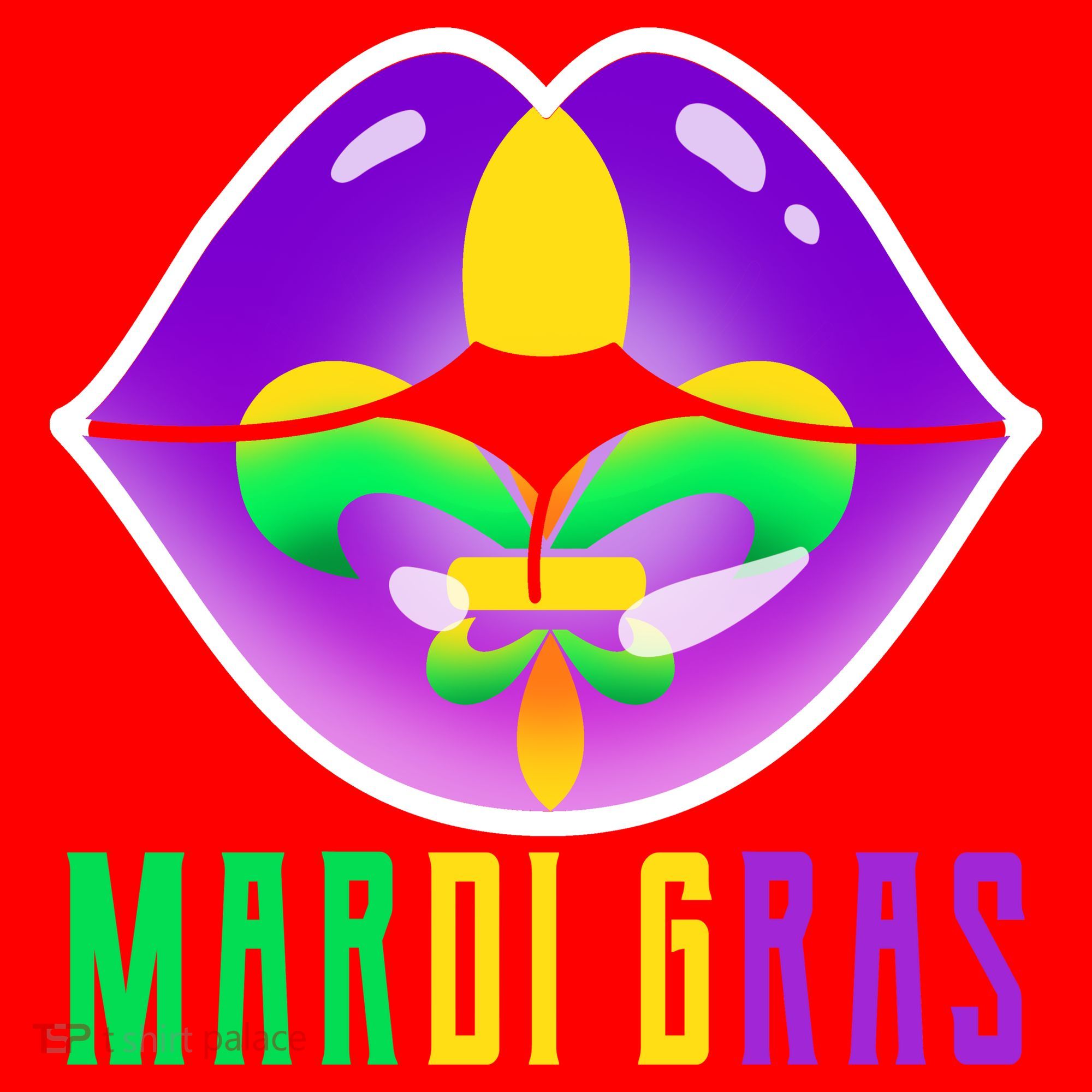Mardi Gras Party Lips Santa Hat