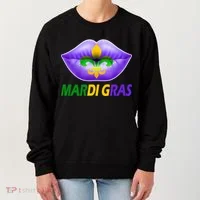 Mardi Gras Party Lips Fleur De Lis Women's Sweatshirt thumb 0