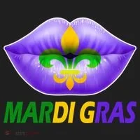 Mardi Gras Party Lips Fleur De Lis Women's Sweatshirt thumb 2