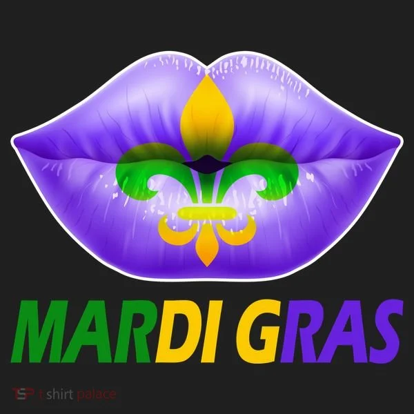 Mardi Gras Party Lips Fleur De Lis Women's Sweatshirt