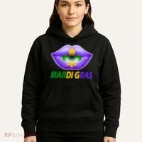 Mardi Gras Party Lips Fleur De Lis Hoodie thumb 5