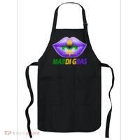 Mardi Gras Party Lips Fleur De Lis Apron thumb 0