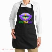 Mardi Gras Party Lips Fleur De Lis Apron thumb 2