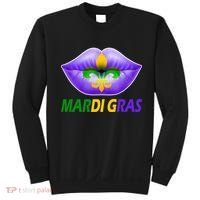 Mardi Gras Party Lips Fleur De Lis Sweatshirt thumb 0