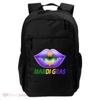 Mardi Gras Party Lips Fleur De Lis Backpack thumb 0