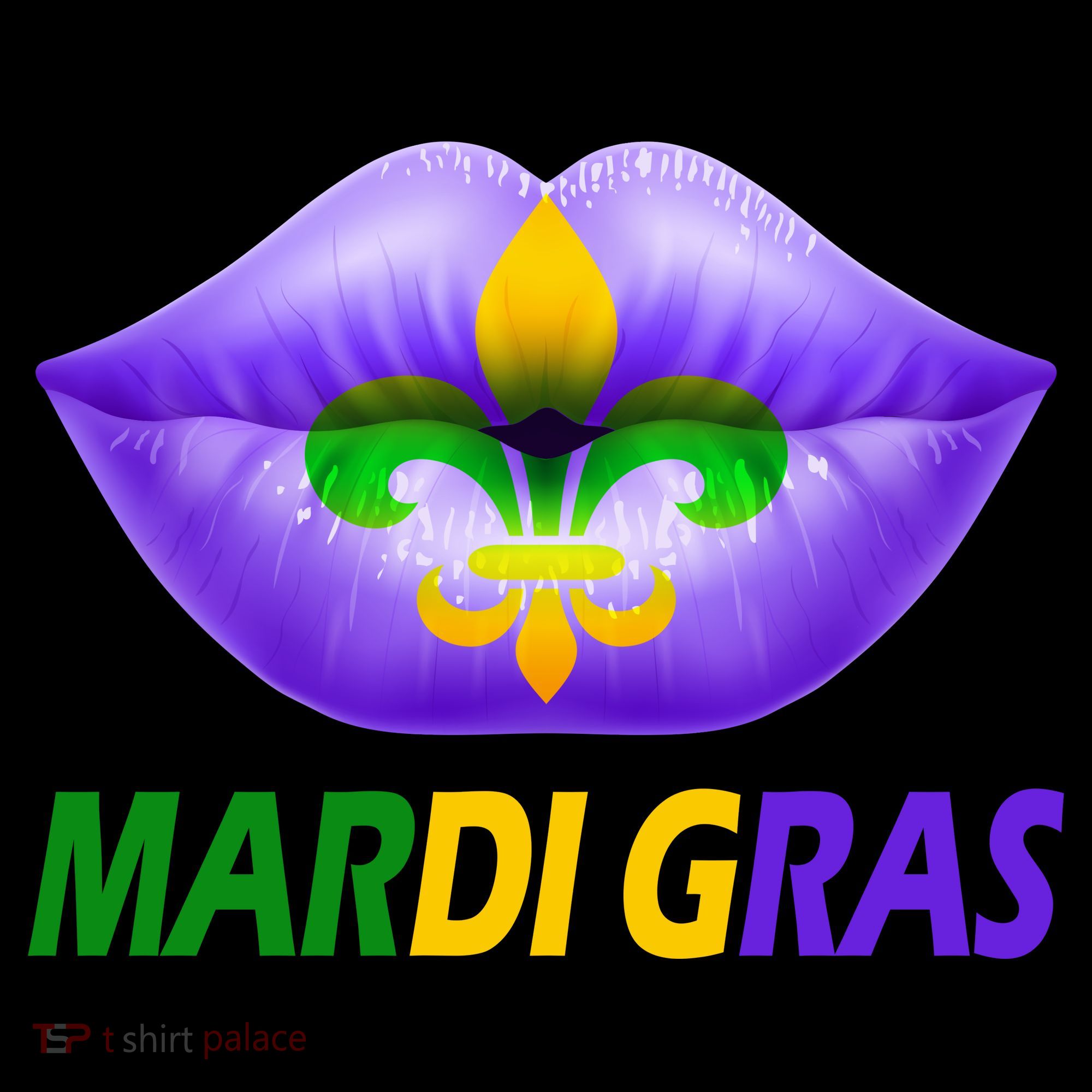 Mardi Gras Party Lips Fleur De Lis Coffee Mug