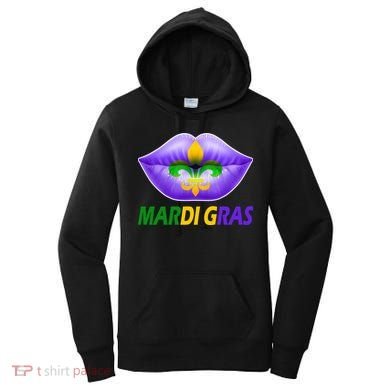 Mardi Gras Party Lips Fleur De Lis Women's Hoodie