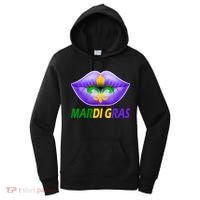 Mardi Gras Party Lips Fleur De Lis Women's Hoodie thumb 0