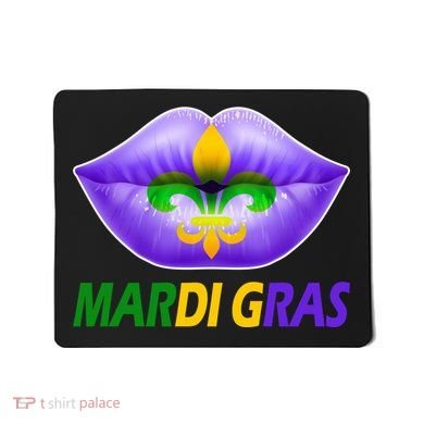 Mardi Gras Party Lips Fleur De Lis Mousepad