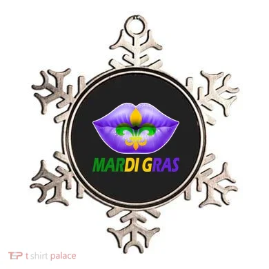 Mardi Gras Party Lips Fleur De Lis Ornament
