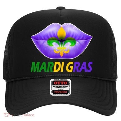 Mardi Gras Party Lips Fleur De Lis Hat