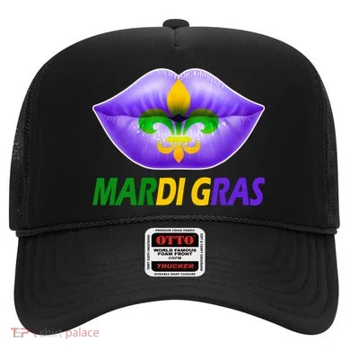 Mardi Gras Party Lips Fleur De Lis Hat