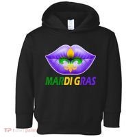 Mardi Gras Party Lips Fleur De Lis Toddler Hoodie thumb 0
