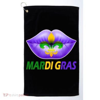 Mardi Gras Party Lips Fleur De Lis Golf Towel