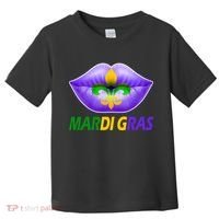 Mardi Gras Party Lips Fleur De Lis Toddler T-Shirt thumb 0