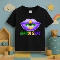 Mardi Gras Party Lips Fleur De Lis Toddler T-Shirt thumb 3