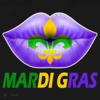 Mardi Gras Party Lips Fleur De Lis Women's T-Shirt thumb 6