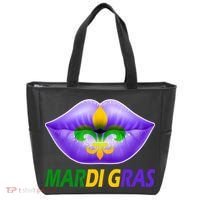 Mardi Gras Party Lips Fleur De Lis Tote Bag thumb 0