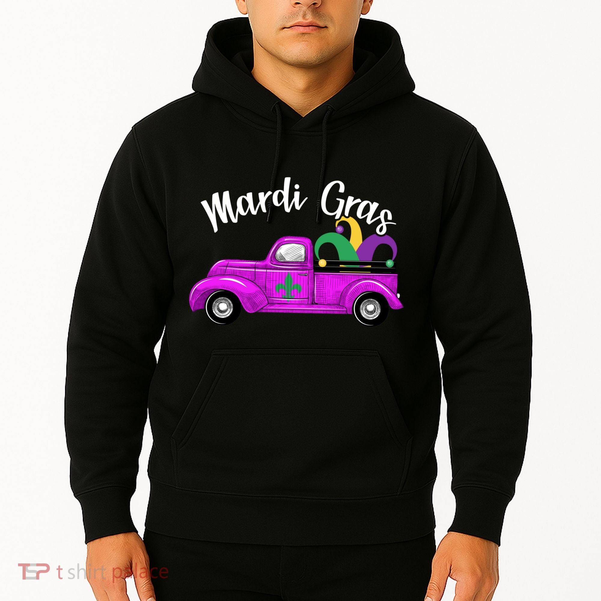 Mardi Gras Party Truck Hoodie