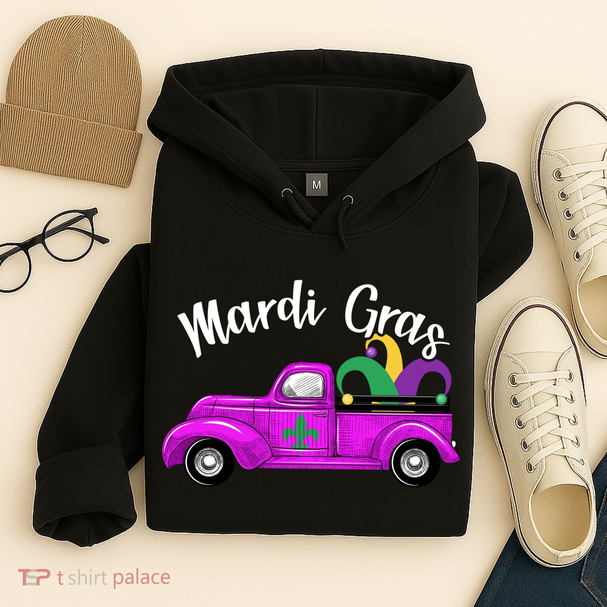 Mardi Gras Party Truck Hoodie
