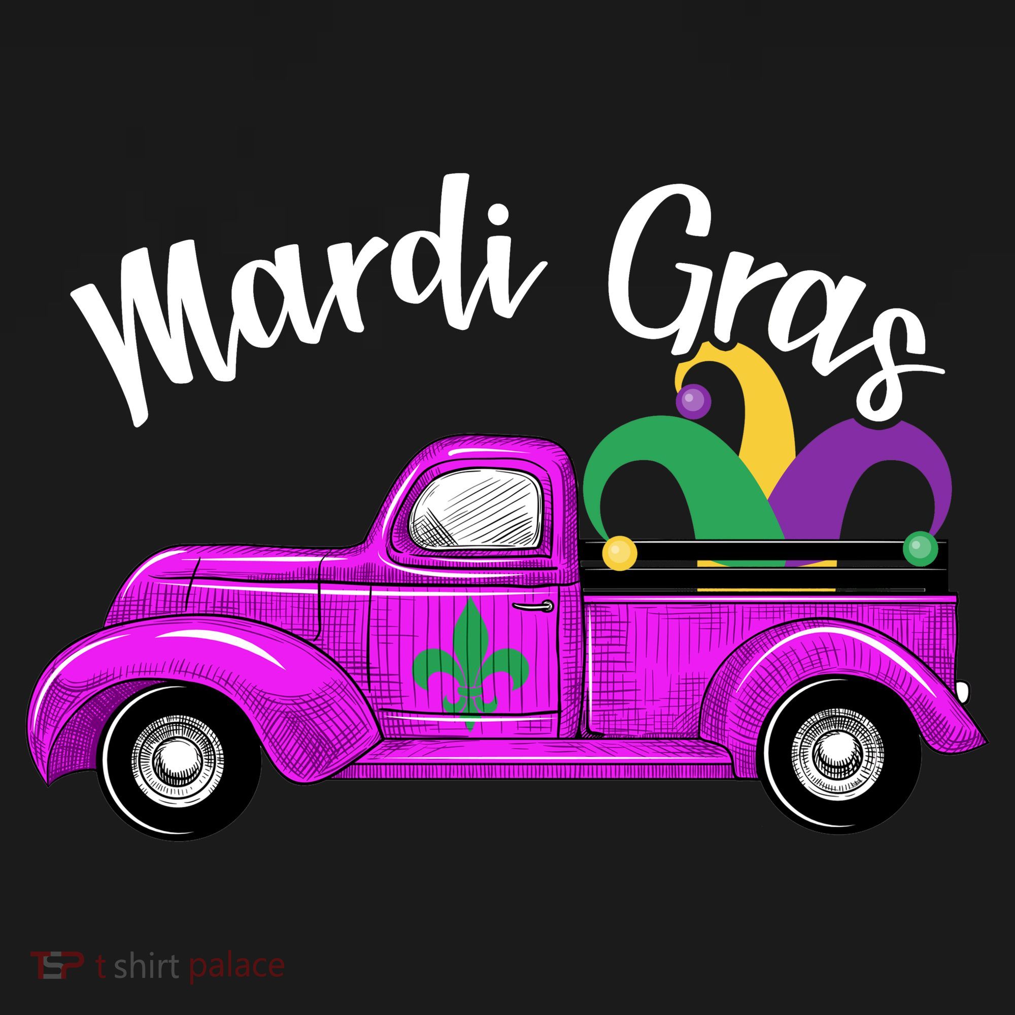 Mardi Gras Party Truck Baby Bodysuit