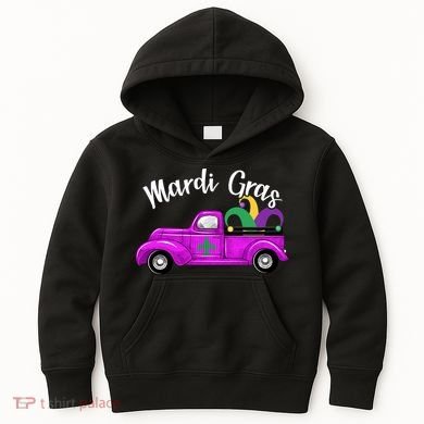 Mardi Gras Party Truck Kids Hoodie