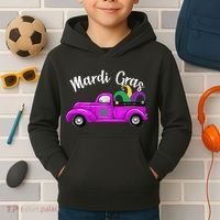 Mardi Gras Party Truck Kids Hoodie thumb 2