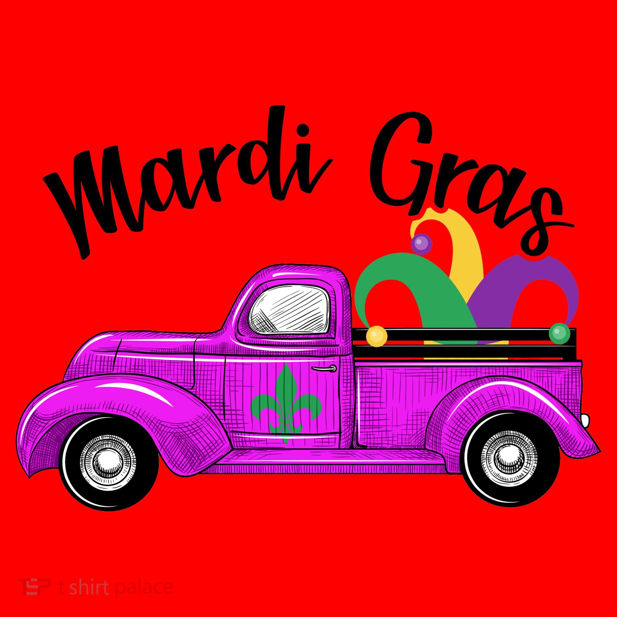 Mardi Gras Party Truck Santa Hat
