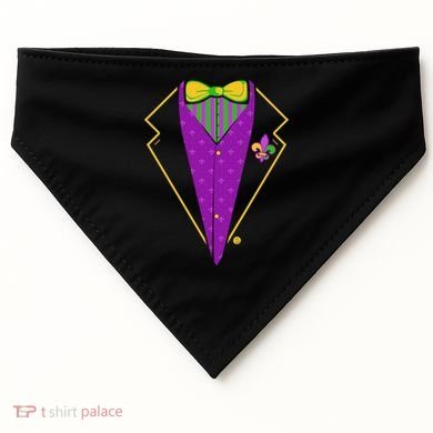 Mardi Gras Party Tux USA-Made Doggie Bandana