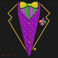 Mardi Gras Party Tux Baby Bodysuit thumb 2