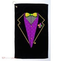 Mardi Gras Party Tux Golf Towel thumb 0