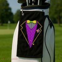 Mardi Gras Party Tux Golf Towel thumb 2