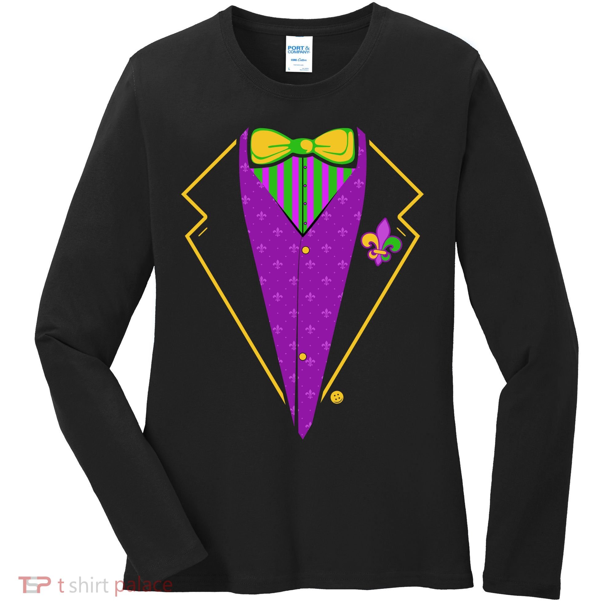 Mardi Gras Party Tux Women's Long Sleeve Shirt