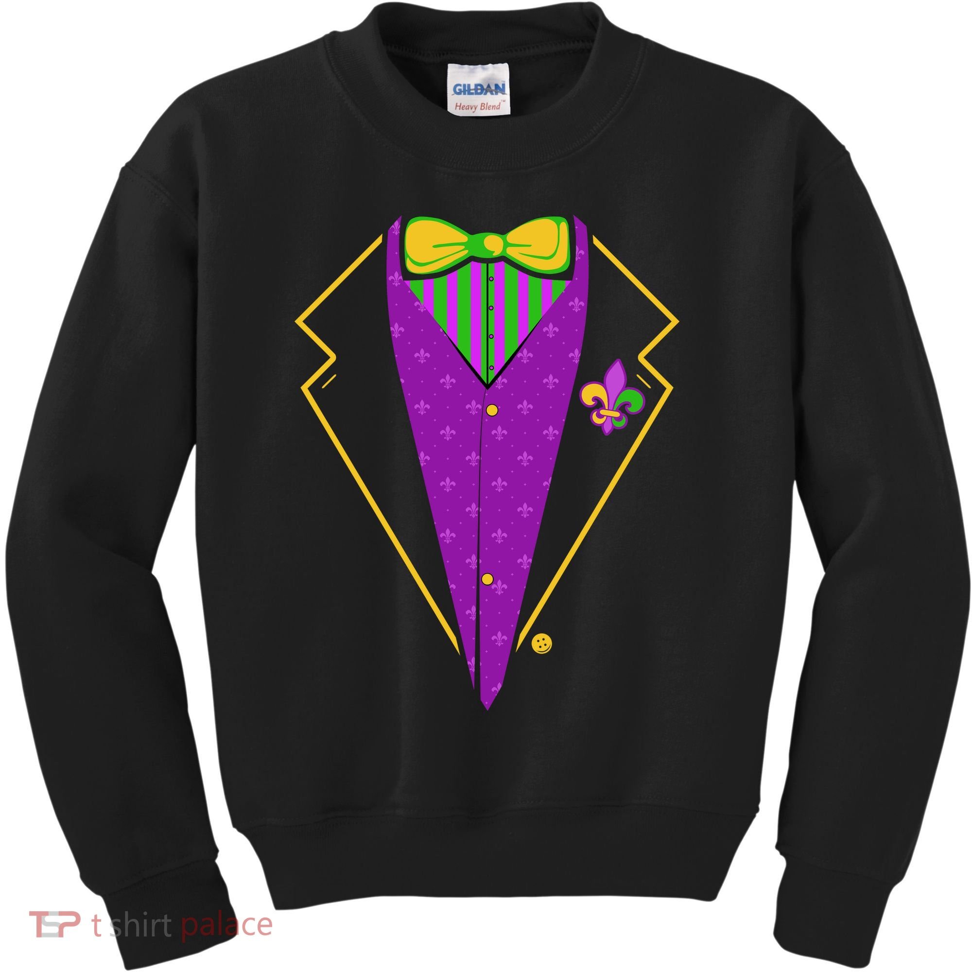 Mardi Gras Party Tux Kids Sweatshirt
