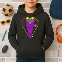 Mardi Gras Party Tux Kids Hoodie thumb 2