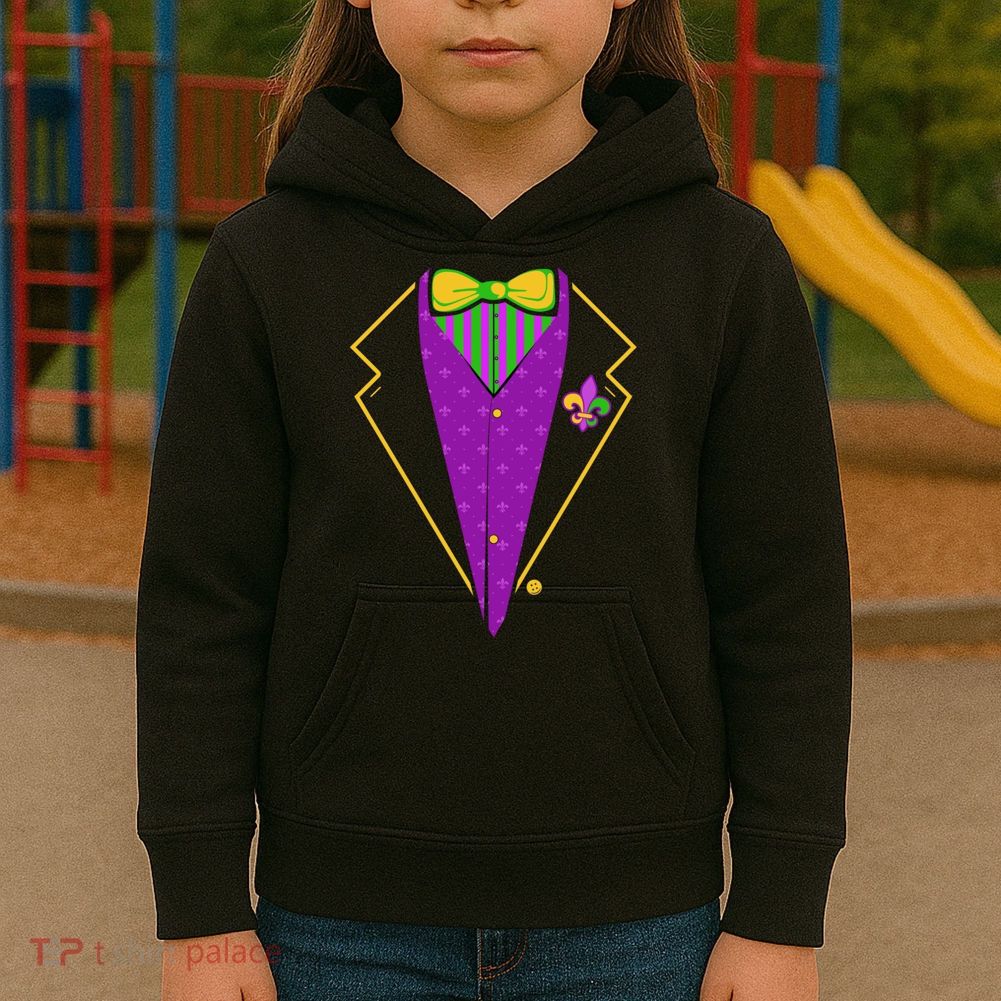 Mardi Gras Party Tux Kids Hoodie