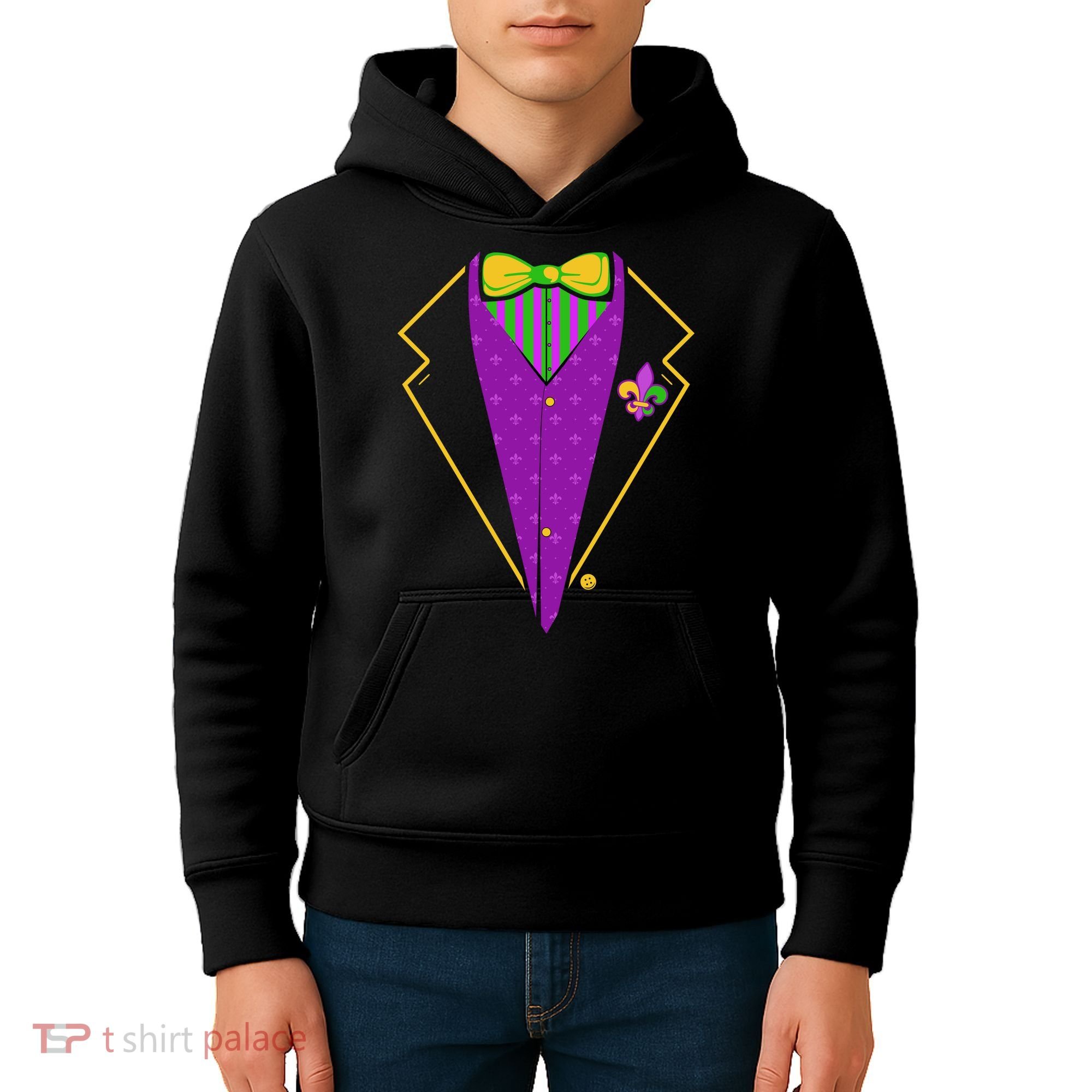 Mardi Gras Party Tux Kids Hoodie