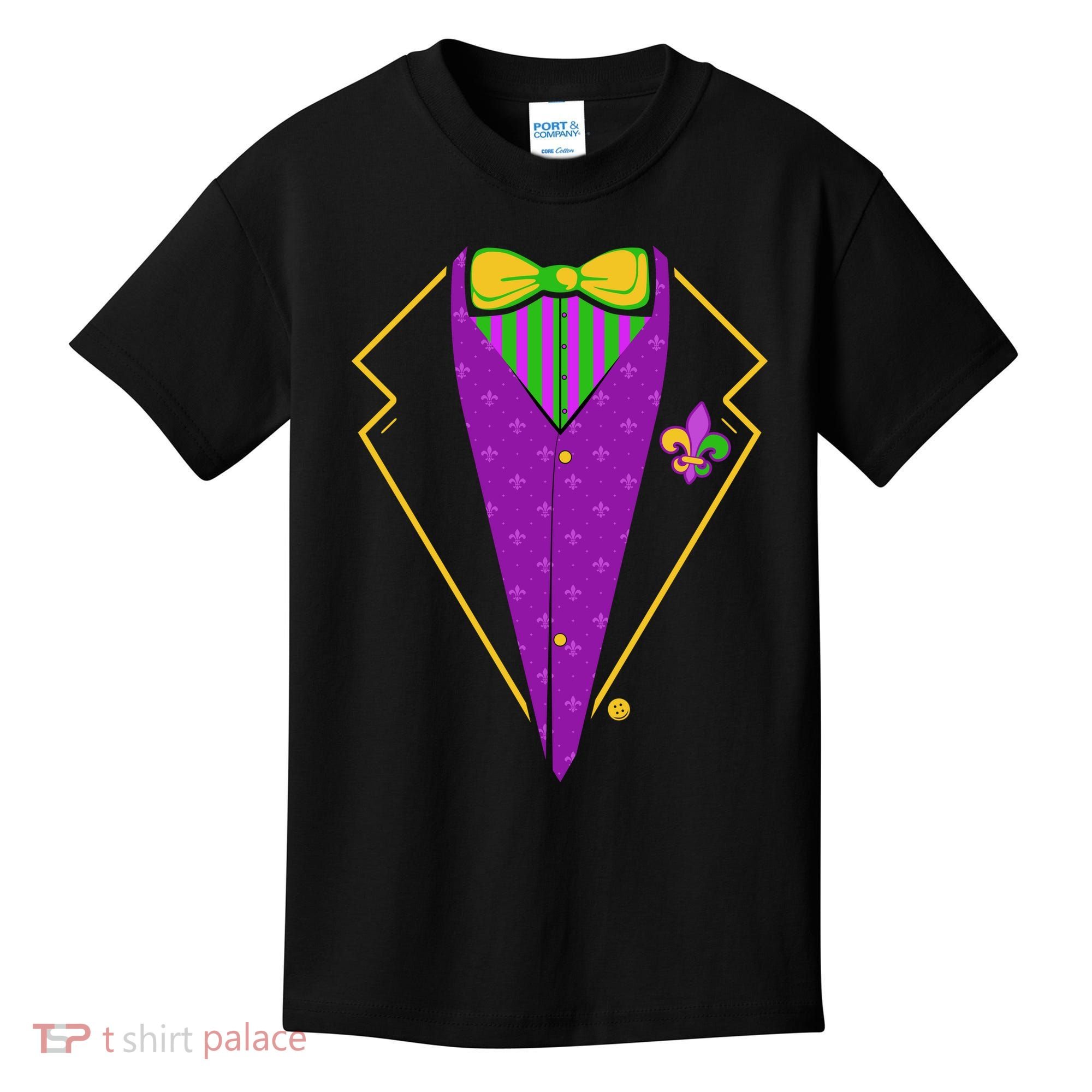 Mardi Gras Party Tux Kids T-Shirt
