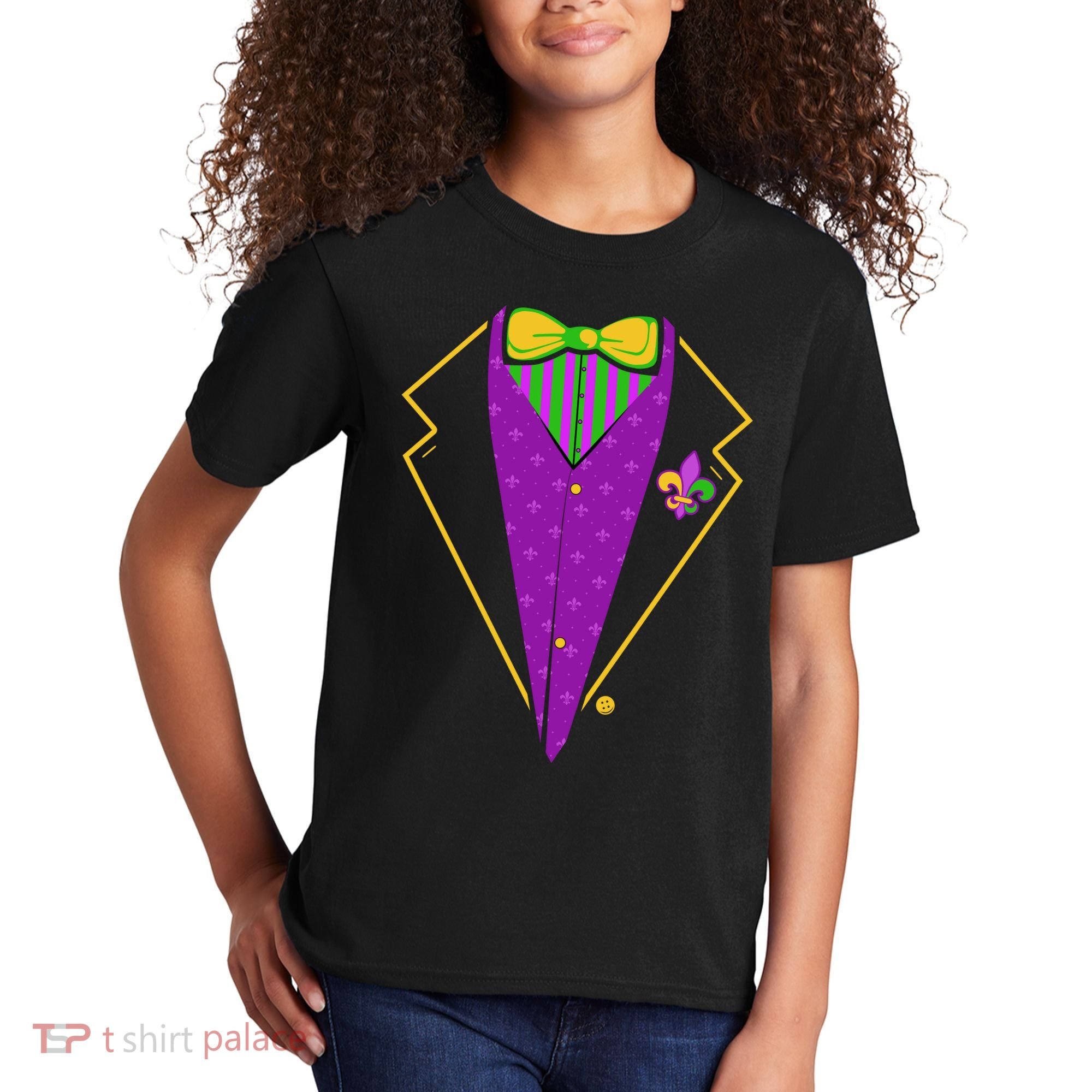 Mardi Gras Party Tux Kids T-Shirt