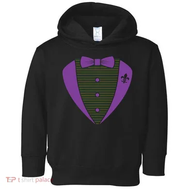Mardi Gras Party Tuxedo Toddler Hoodie
