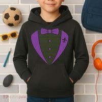 Mardi Gras Party Tuxedo Kids Hoodie thumb 2