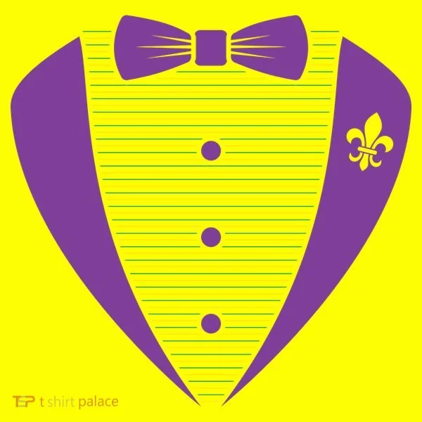 Mardi Gras Party Tuxedo Long Sleeve Shirt