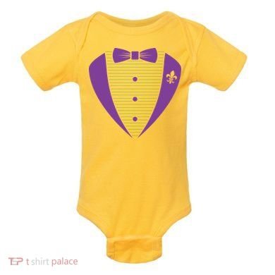 Mardi Gras Party Tuxedo Baby Bodysuit