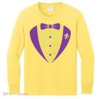 Mardi Gras Party Tuxedo Kids Long Sleeve Shirt thumb 0