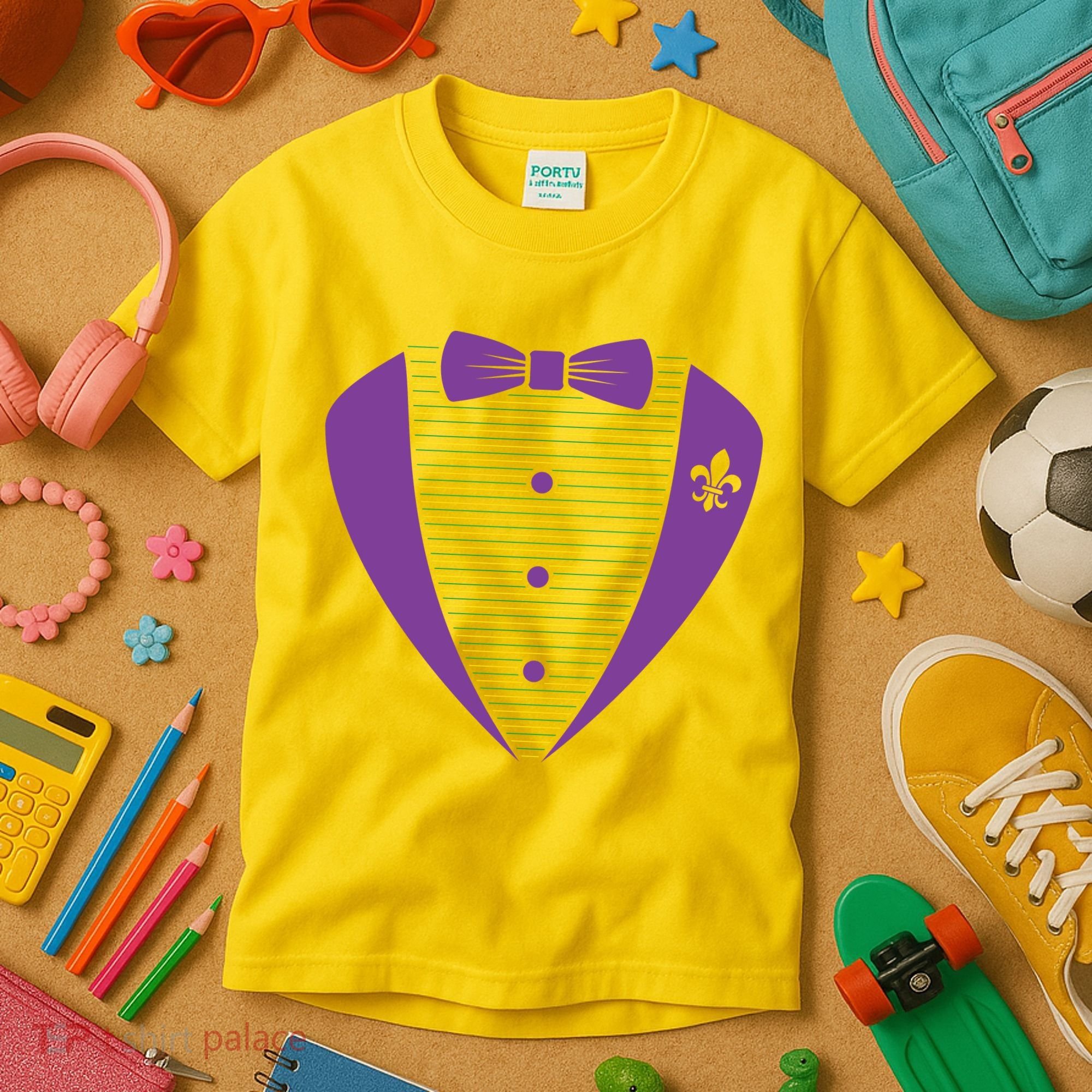 Mardi Gras Party Tuxedo Kids T-Shirt