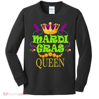 Mardi Gras Queen Kids Long Sleeve Shirt