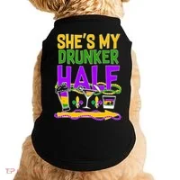 Mardi Gras She's My Drunker Half Doggie Tank thumb 0